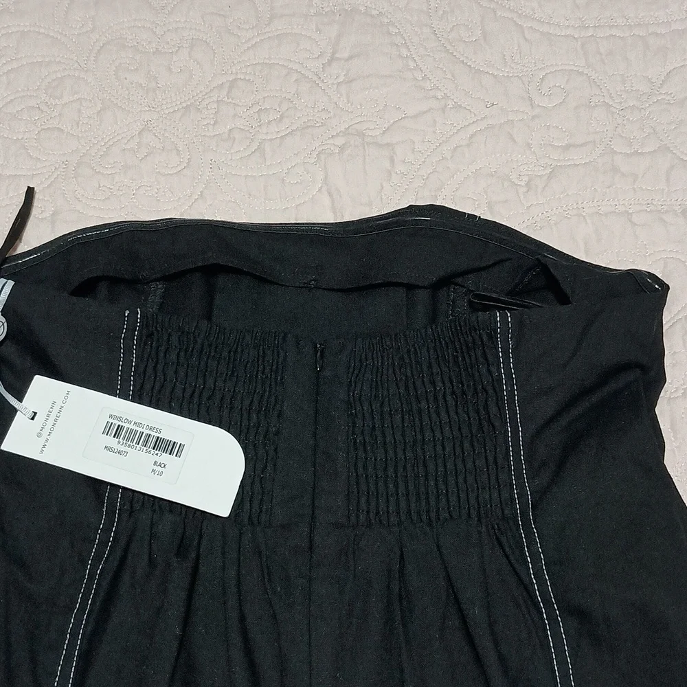Mon Renn NWT Black Strapless A-Line Dress with Contrast Stitching - Picture 9 of 9